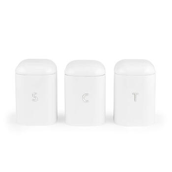 Salter BW14043EU7 Boston 3-Piece Canister Set, White