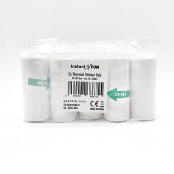 Easypix Thermal  Sticker Rolls white for InstantFUN 5pcs 55601