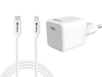 Sandberg 441-57 USB-C 20W Charger + USB-C to Lightning cable, 1M