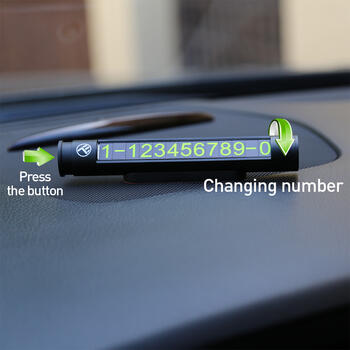 Tellur Temporary Car Parking Card For Two Phone Numbers Metallic Black