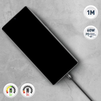 Tellur Minimalist USB-C to USB-C Cable 3A 1m Black