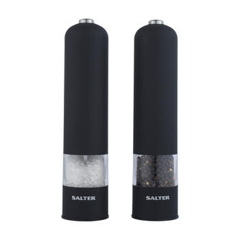 Salter 7524 BKXRUP3 Soft Touch Electric Mill Set, Matte Black