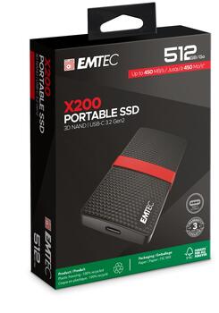 Emtec SSD 3.1 X200 512GB Power Plus Portable