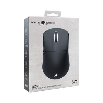 White Shark BORS-B WGM-5021 12000 DPI Wireless Gaming Mouse, Black