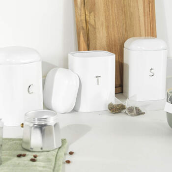 Salter BW14043EU7 Boston 3-Piece Canister Set, White