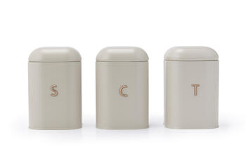 Salter BW13729OEU7 Pebble 3 Piece Canister Set Stone, Beige