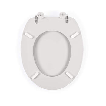 Beldray LA032355PGRY Wooden Toilet Seat, White