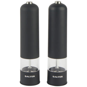 Salter 7524 BKXRUP3 Soft Touch Electric Mill Set, Matte Black