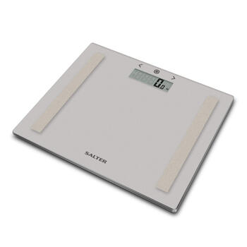 Salter 9113 GFEU12 Compact Glass Analyser Bathroom Scales, Grey