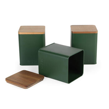 Salter BW12898G Toronto 3-Piece Canister Set, Green