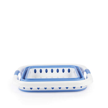 Beldray LA00000152EU7 40L Collapsible Laundry Basket, White/Blue