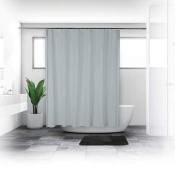 Beldray LA028268LGRYUFFEU7 Antibac Shower Curtain Gray