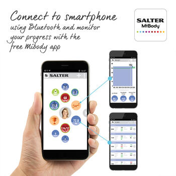 Salter 9192 BK3R Curve Bluetooth Smart Analyser Bathroom Scale black
