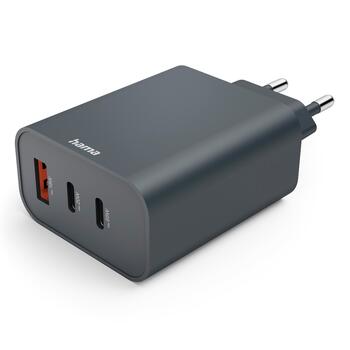 Hama 08644500 65W PD Wall Charger 2x USB-C USB-A Fast Charging ECOSENTIAL