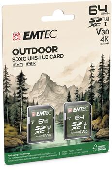 Emtec SDXC 64GB UHS-I U3 V30 Outdoor 2 pcs