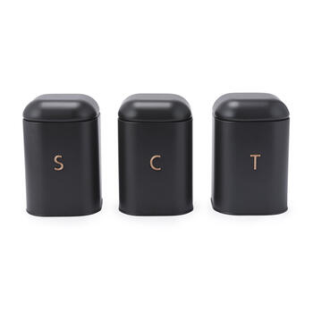 Salter BW13729EU7 Pebble 3-Piece Canister Set Charcoal