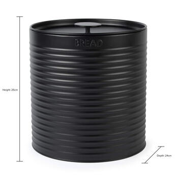 Russell Hobbs RH03269EU7 Ribbed Bread Bin, Black
