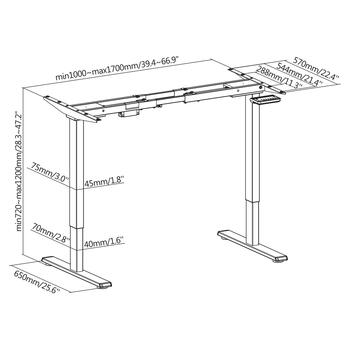 Sbox MD-822 Desk Legs, 2 motors