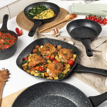 Salter BW06235S1BRMFOB Megastone 3-Piece Frying Pan Set - 20/24/28cm
