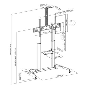 Sbox FS-3610 WHITE Floor Ultra-Large LED TV Stand 60-100