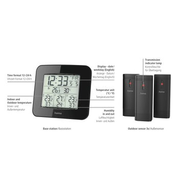 Hama 00186311 Weather station EWS-Trio Black