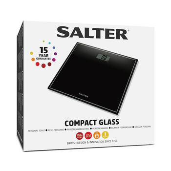 Salter 9207 BCFEU12 Compact Electronic Bathroom Scale, Black