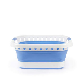 Beldray LA00000152EU7 40L Collapsible Laundry Basket, White/Blue