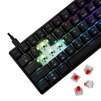 White Shark SHINOBI-2-B-US-RED.SW GK-004111 US Red switch, Black