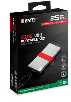 Emtec SSD 3D NAND/USB-C 3.2Gen2 X205 256GB Mini Portable SSD