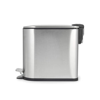 Beldray LA036683SSPEU7 Slimline D-Shaped Pedal Bin 5-Litre, Silver
