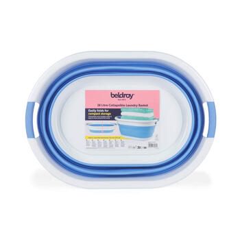 Beldray LA034816CRNFPEU7 Collapsible Laundry Basket 28L White/Blue