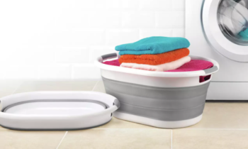 Beldray LA034816FPEU7 Collapsible Laundry Basket 28L White/Grey
