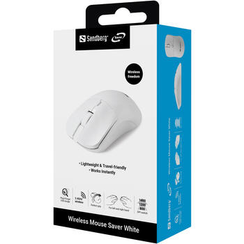 Sandberg 331-05 Wireless Mouse Saver White, Left+Right, USB-A dongle