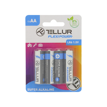 Tellur Flexi Power battery, Super Alkaline, AA LR6, 1.5V, 4 pcs/set