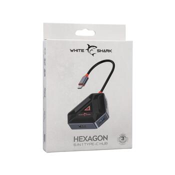 White Shark Hexagon 6 IN 1 Type-C HUB