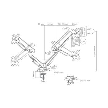 White Shark KHUFU-II GMS-3211 / 2 Monitor Desktop Mount