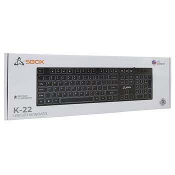 Sbox K-22 Keyboard US Black