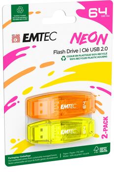 Emtec USB2.0 C410 64GB Neon 2 pcs