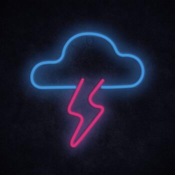 Manta SNL71BL Style Neon Lights CLOUD WITH LIGHTNING Blue-Pink