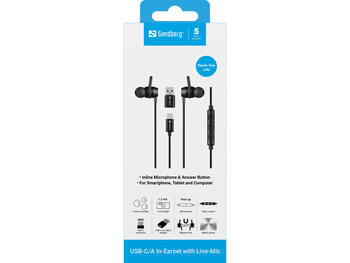 Sandberg 126-50 USB-C/A In-Earset with LineMic