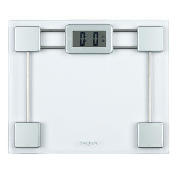 Salter 9081 SVFEU12 Glass Electronic Bathroom Scale, Silver/Transparent