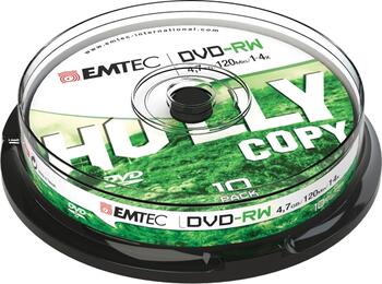 Emtec DVD-RW 4,7GB 1-4x Holly Copy 10 pcs Cake Box