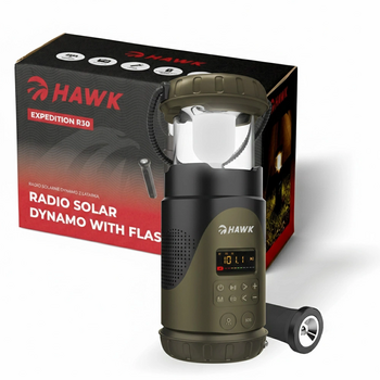 Hawk HWRDI430GN Radio Solar Dynamo With Flashlight