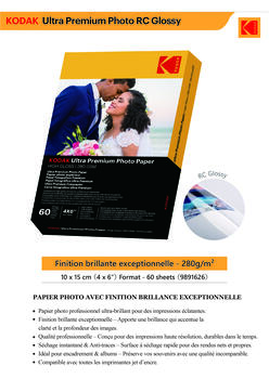 Kodak Ultra Premium Photo Paper 280g High Gloss 10 x 15 cm 60 Sheets