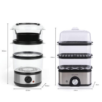 Salter EK5885VDE Compact 3-Tier Steamer