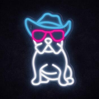 Manta SNL114MT Style Neon Lights BULDOG WITH GLASSES