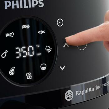 Philips karstā gaisa friteris NA231/00 6.2 L, jauda 1700 W, 1 kg fritēšanas jauda, skārienkontrole, 9 programmas (NA231/00)