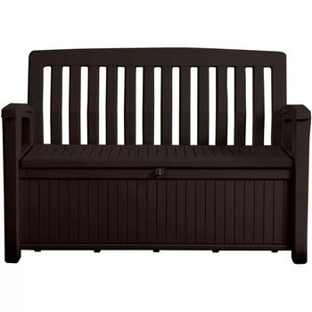 Keter Patio Storage Bench 29202690590, 227л, 138.6x63.5x88см, коричневый, запираемый, устойчивый к погоде, легкая сборка (29202690590)