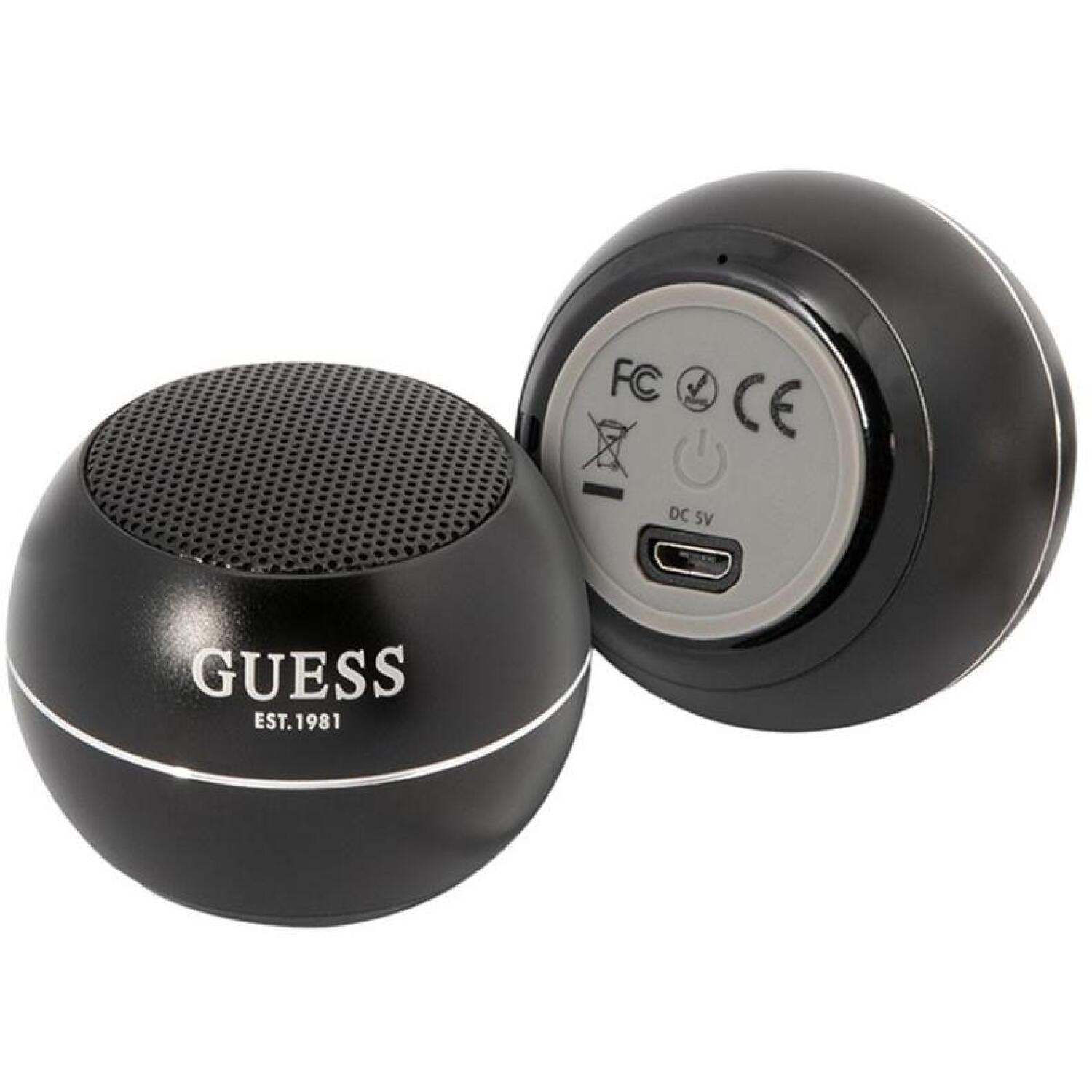 Guess Mini Bluetooth колонка GUWSALGEK, 3W, 4h, Bluetooth 5.0, 300mAh, алюминий, черный (GUWSALGEK)