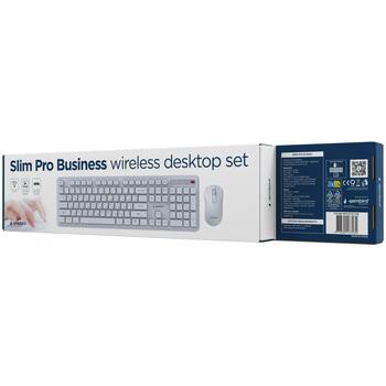 Gembird Клавиатура и мышь KBS-WPS-01-W-CYRL, 2.4GHz, 105 клавиш, 3 кнопки, белый, QWERTY, мультимедийные клавиши (KBS-WPS-01-W-CYRL)